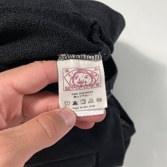EVISU Heritage Silver Diacock Terrycloth Sweatpants Black mens size 32x24.5 - Picture 6 of 11